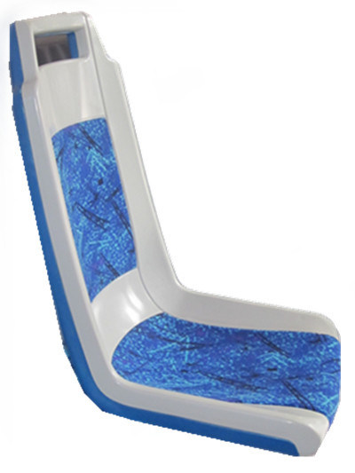 sièges d'autobus en plastique ergonomique couleur bleue soufflé moulé 425 mm largeur forme mince
