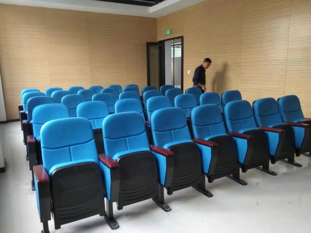 Couverture en tissu textile Chaises d' auditorium, sièges du stade Memorial Couleur bleue