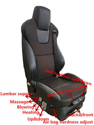 Largeur de Seat Slidable 545mm de chauffeur de bus de chauffage de suspension d'air